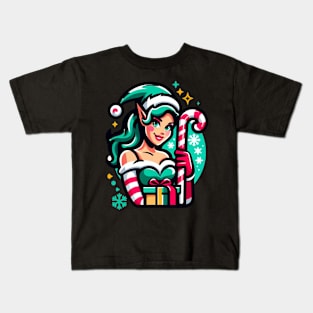 Christmas Woman - Joyful Holidays in Colors Kids T-Shirt